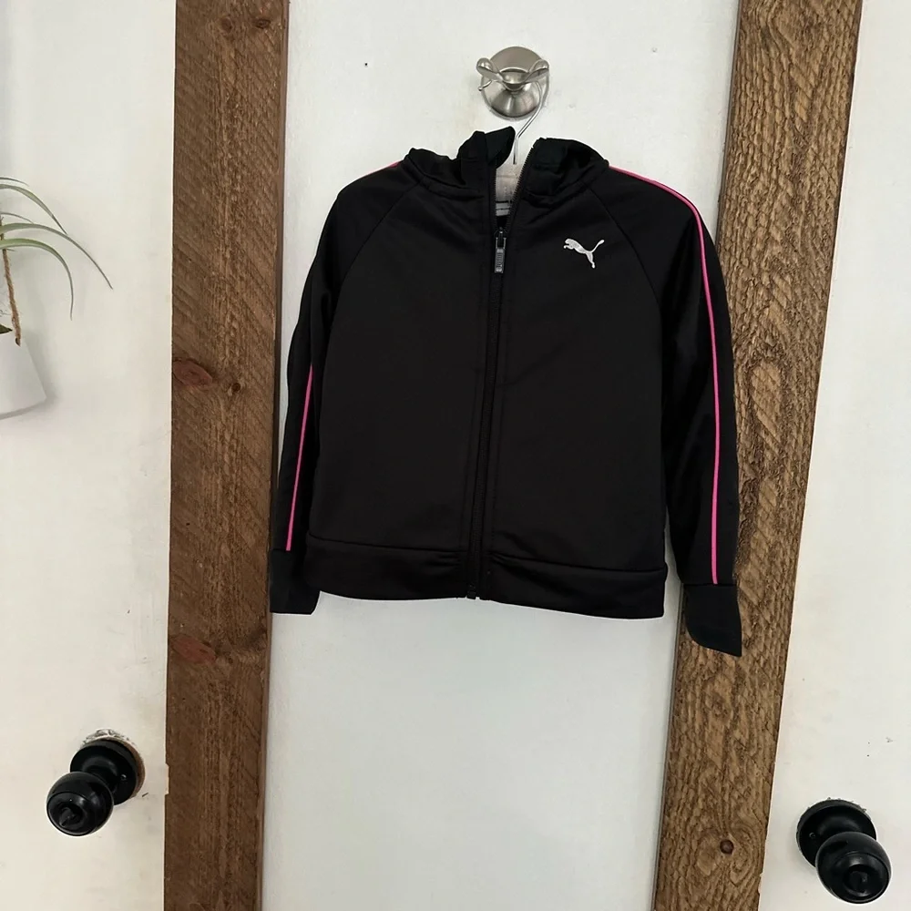 Puma 3T Toddler Girl Black Pink Silky Track Hooded Zip Jacket
Euc - Picture 5 of 8